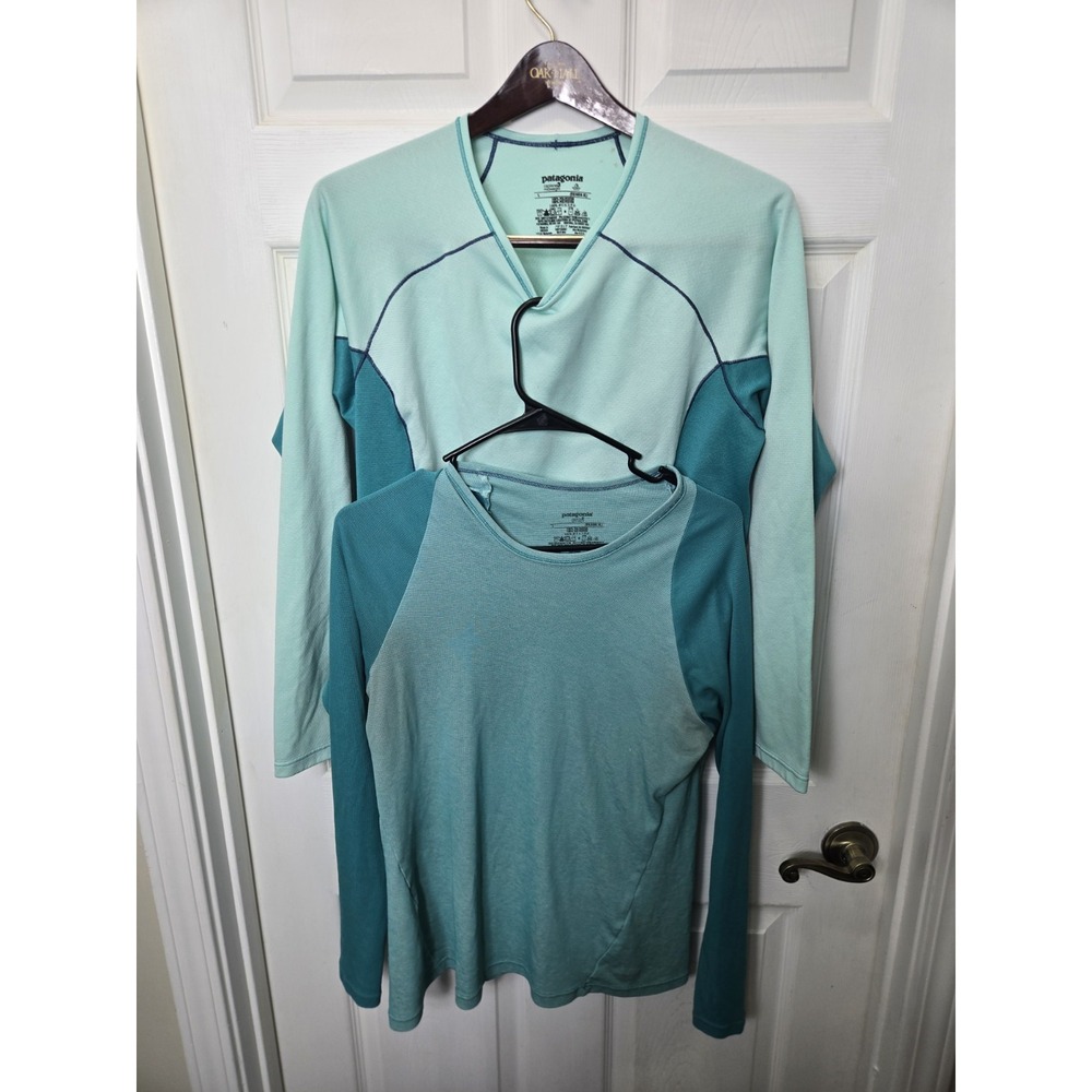 Patagonia Shirt Womens L Green Capilene Midweight Polartec Long Sleeve Hiking